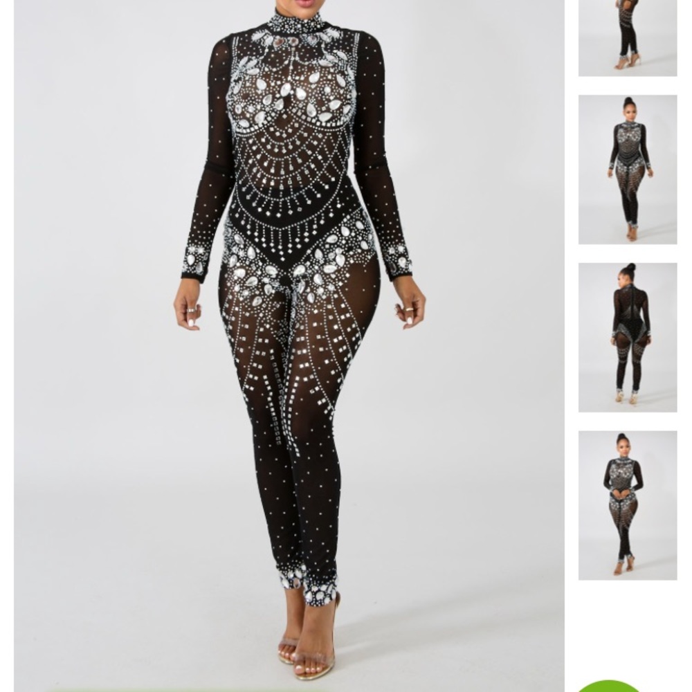 Rhinestone Glam Jumpsuit
